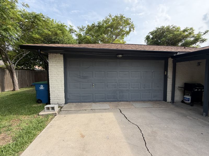 White brick home, black gutters — Portland, TX